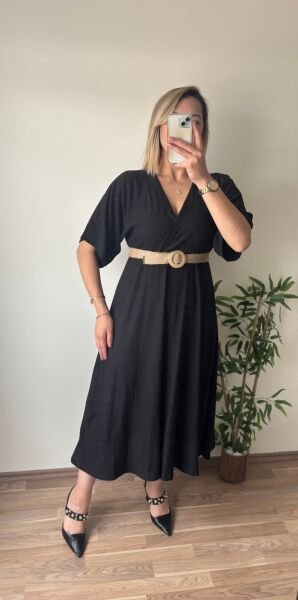 Hasır Kemerli Elbise