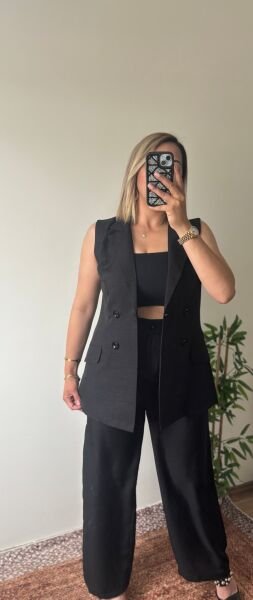 Keten Yelekli Takim Siyah - 40