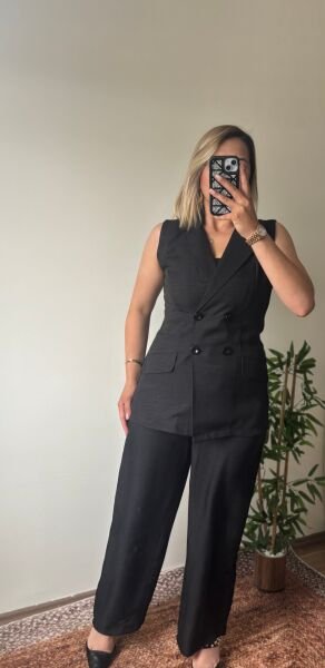 Keten Yelekli Takim Siyah - 44