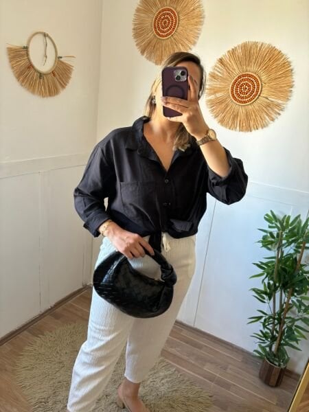 Siyah Oversize Gömlek