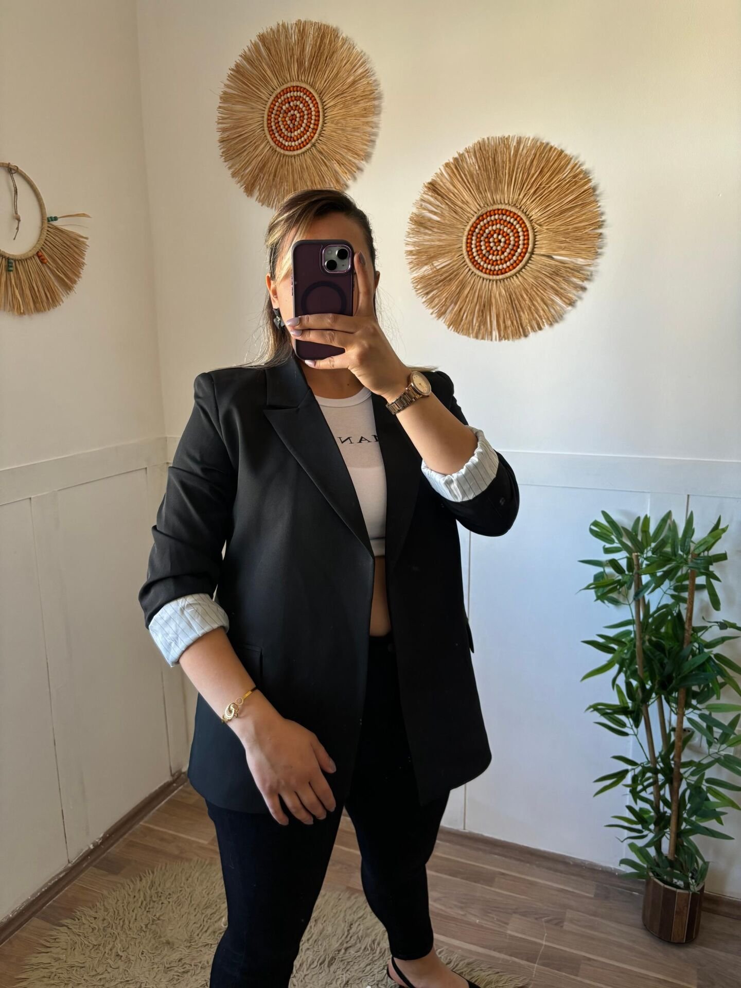 Siyah Çizgi Astarlı Ceket