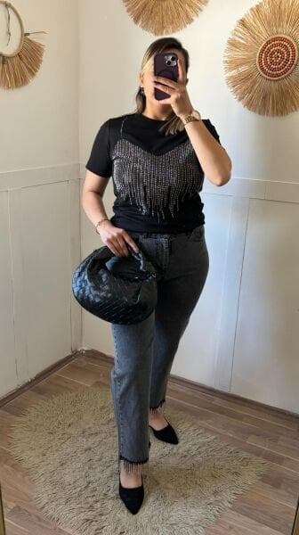 Paça Zincir Detaylı Pantolon