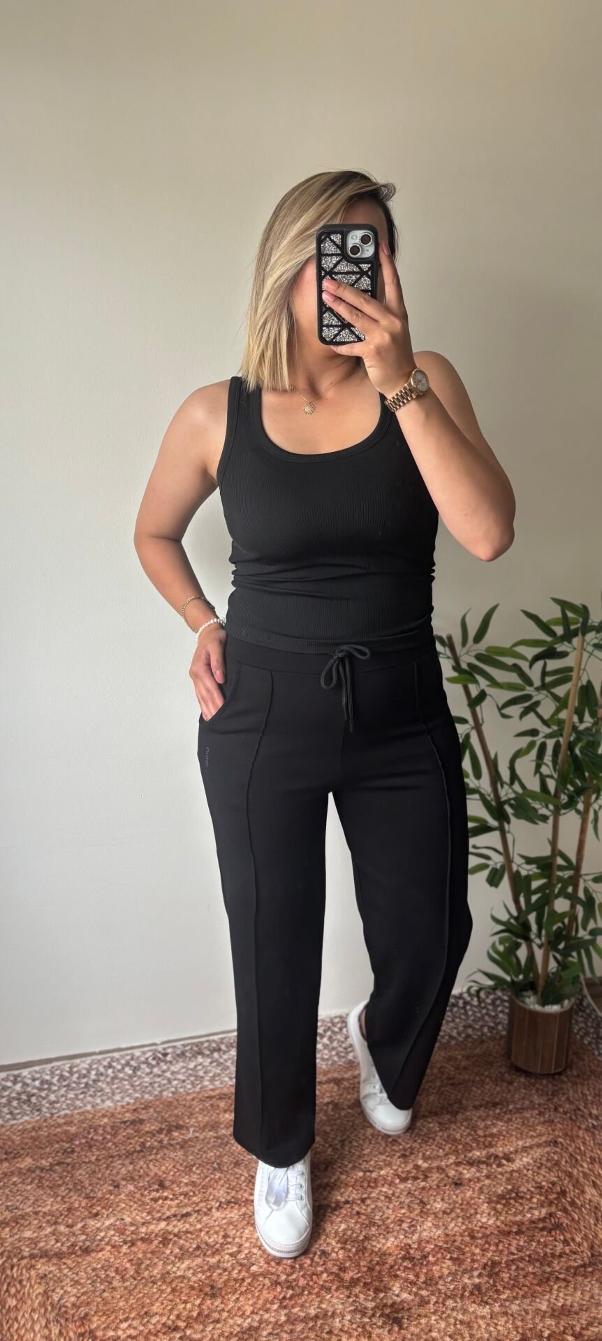 Modal Kumaş Eşofman Altı Siyah - XL