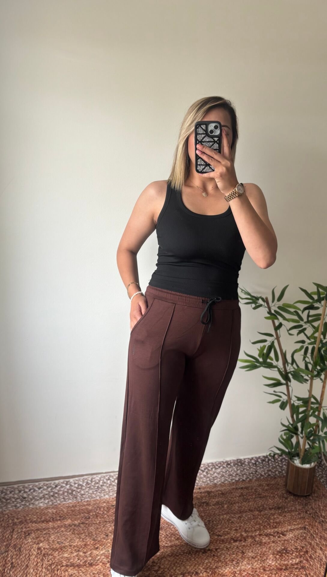 Modal Kumaş Eşofman Altı Kahverengi - 2XL