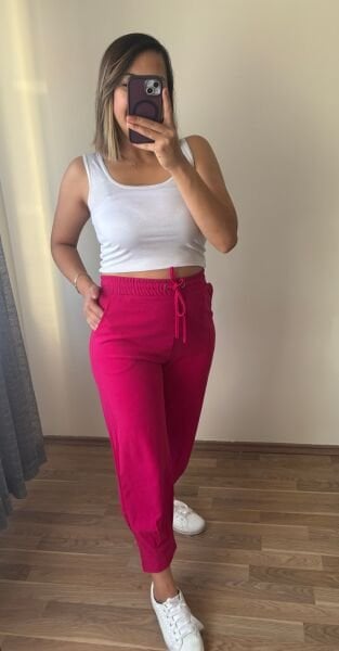 Paça Pensli Kuşgözü Krep Kadın Pantolon