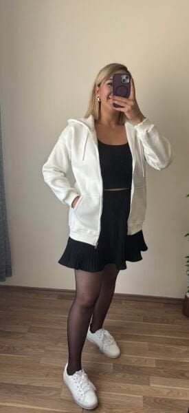 3 İplik Şardonlu Kapşonlu Ceket