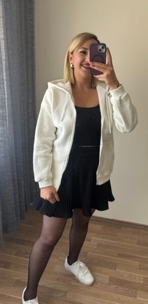 3 İplik Şardonlu Kapşonlu Ceket