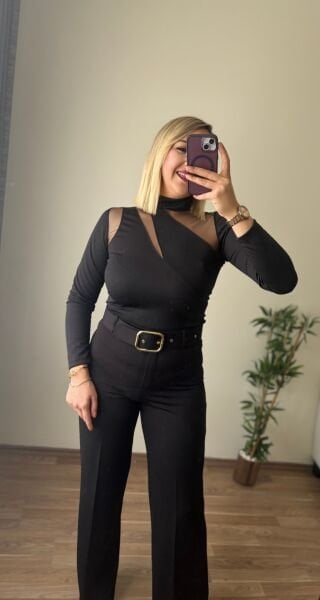 Omuz Transparan Bluz