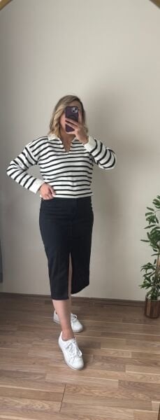 Önden Yırtmaçlı Kot Etek