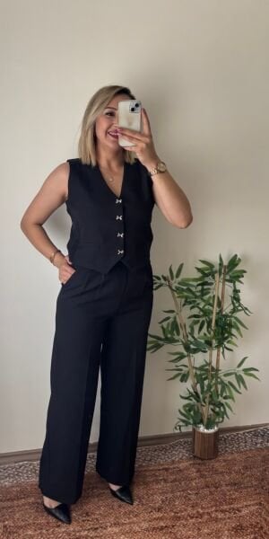 Düğmeli Yelek Takım