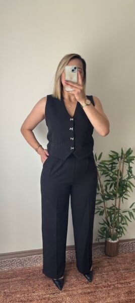 Düğmeli Yelek Takım