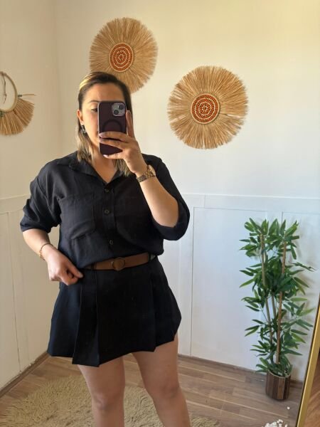 Siyah Sort Etek Siyah - L