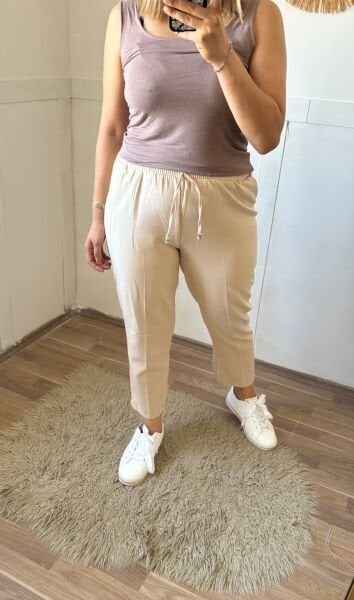 Havuç Kesim Pantolon Krem - 52