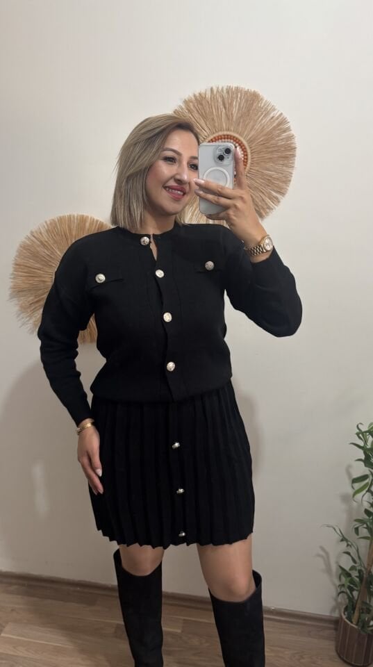 Triko Ceket Etek Takim