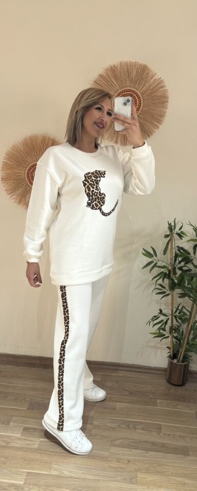 3 iplik Leopar Desenli Takim