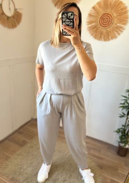 Oysho Kumaş İkili Takım Gri - XL