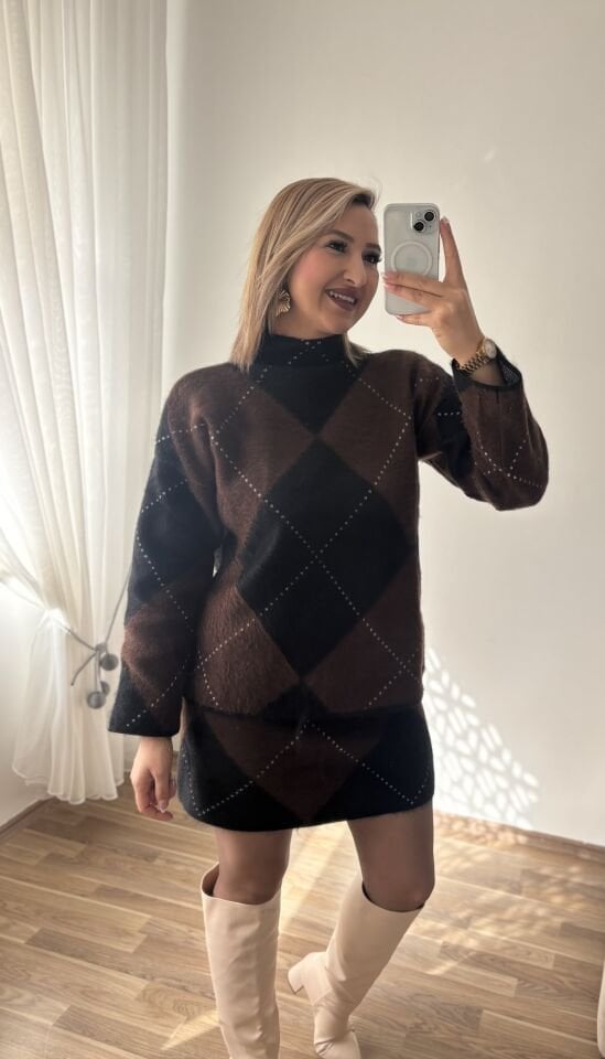 Kase Etekli Takim Kahverengi